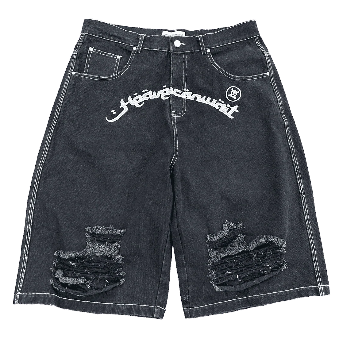 DESTROYED DENIM SHORTS