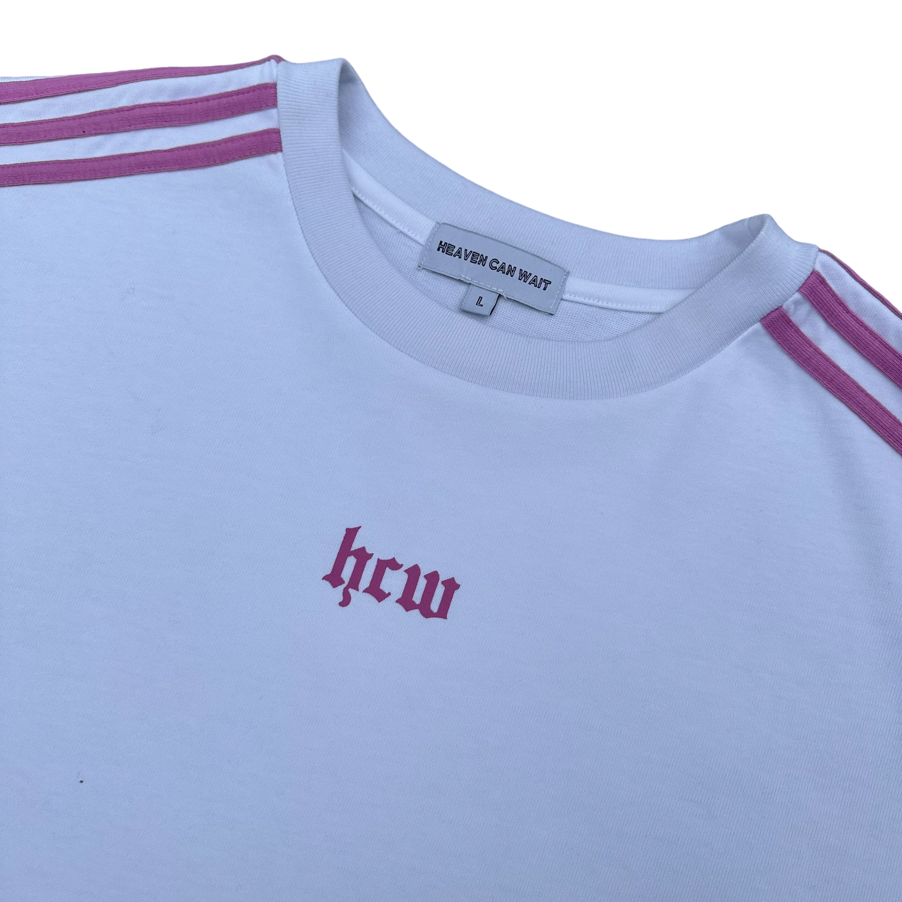 TRACK TEE (WHITE/PINK) - Image 3